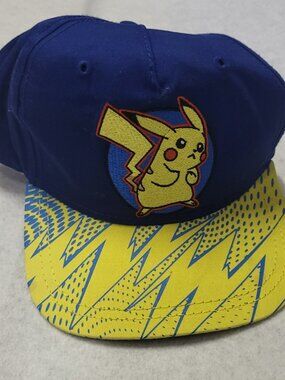 Youth 2016 Pokemon Pikachu Snap Back Hat Cap Blue Yellow